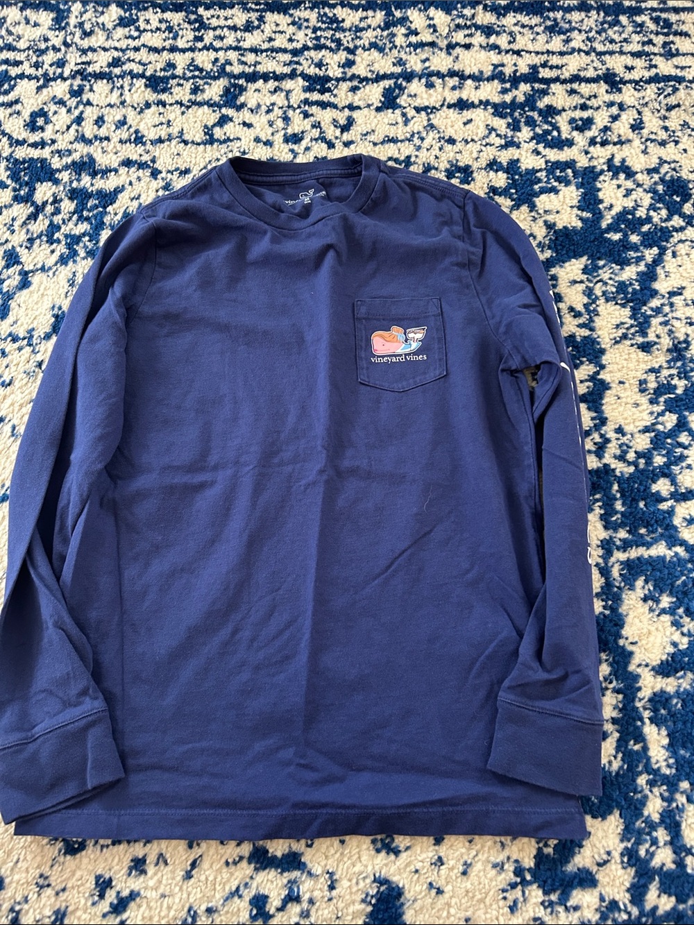 Vineyard Vines Long-Sleeve Pocket Tee - Navy Blue